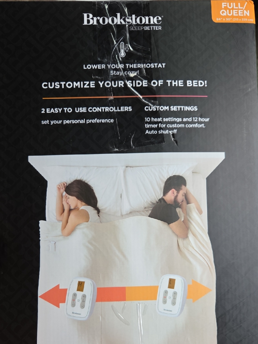 Brookstone Full/Queen Chenille Knit  Heated Blanket
